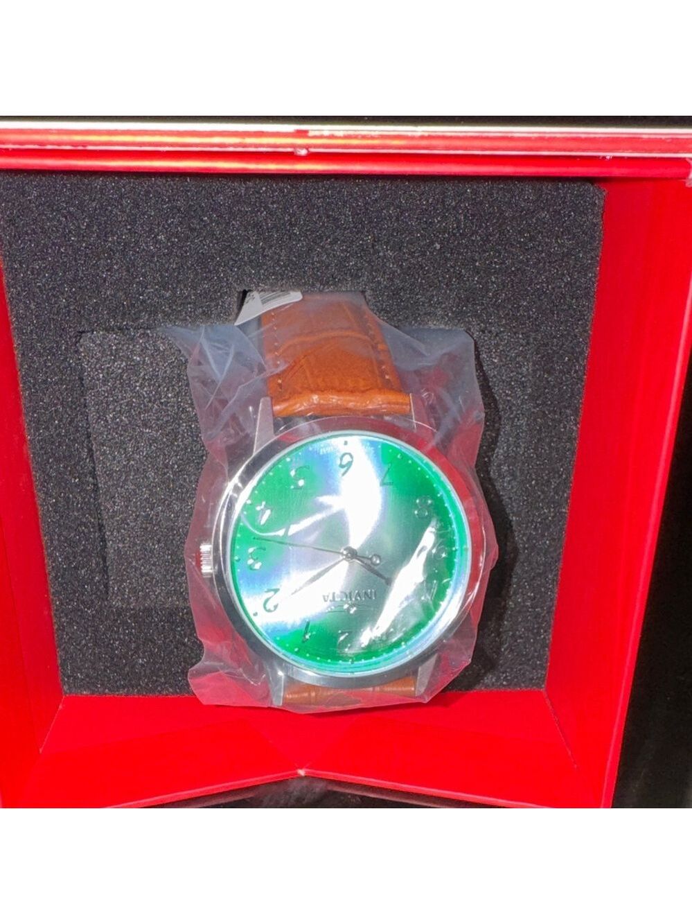 Invicta Celestial Quartz 43mm Dial with Chestnut Leather Strap MRSP $170 - Picture 6 of 15